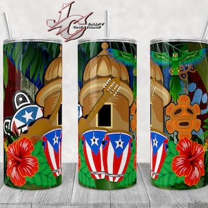 Tumbler Skinny 20oz Puerto Rico, Garita, Flores, Desings downloaden