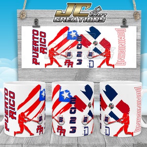 Mug 11oz, Puerto Rico Vs Dominicana Baseball, World Baseball Classic Designs download. 2 PNG File.