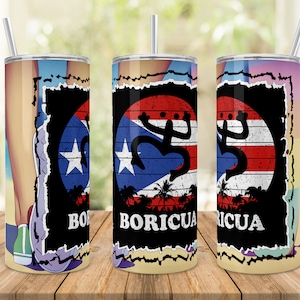 Tumbler Skinny 20oz Puerto Rico, Boricua, Coqui Desings download. File 2 PNG.