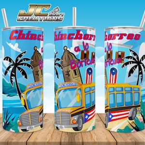 20oz Skinny Tumbler Puerto Rico, Chinchorro, Boricua Designs download. File 2 PNG.