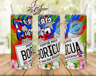 Tumbler Skinny 15oz, 20oz Puerto Rico, Boricua Desings download. 4 PNGs.