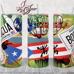 Tumbler Skinny 15oz, 20oz Puerto Rico, Boricua Desings downloaden. 2 PNG's.