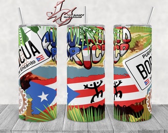 Tumbler Skinny 15oz, 20oz Puerto Rico, Boricua Desings download. 2 PNGs.