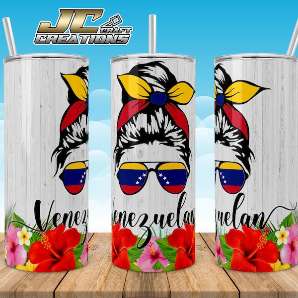 Tumbler 20oz Venezuelan Flag, Mom Designs download. Pack PNG File.