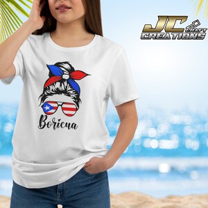 Boricua Woman Puerto Rico Flag Design for T-shirt. Download 2 PNG files.