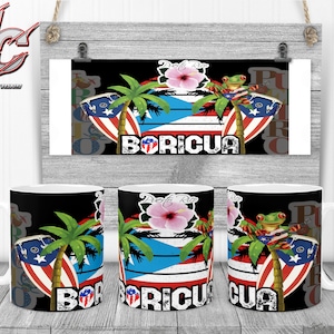 Mug 11oz Puerto Rico Flag Boricua Desings download only.