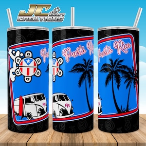 Tumbler Skinny 20oz Puerto Rico, Boricua, Taino Designs download.