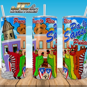 Tumbler 20oz PR Sanse 2024, Boricua, Porto Rico Designs à télécharger. Fichier 2 PNG.