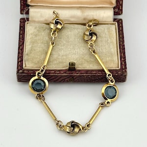 1980年代のヴィンテージゴールドクリスタル幾何学模様ブレスレット