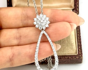 Vintage JBK Camrose & Kross Kristall Tropfen Halskette, 1980er Jahre Jacqueline Kennedy inspirierter Brautschmuck