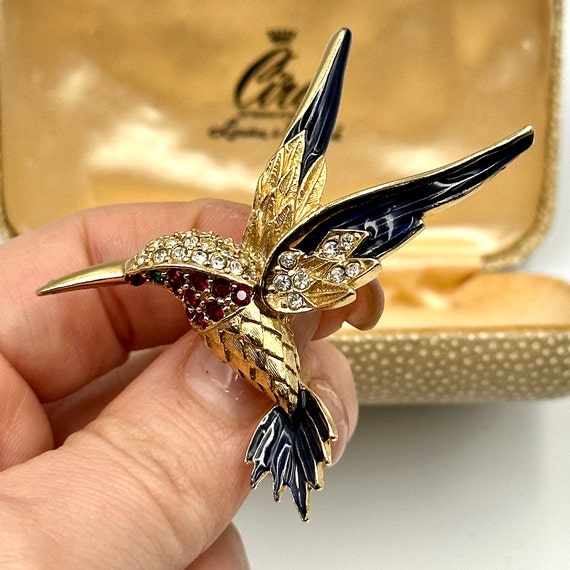 Vintage Hummingbird Brooch, Vintage Designer Sphi… - image 8