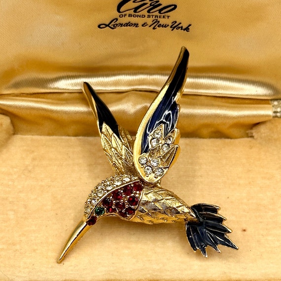 Vintage Hummingbird Brooch, Vintage Designer Sphi… - image 7