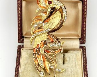 Broche Vintage Oiseau Sculptée En Corne Bovine - État Bon - Pièce Unique
