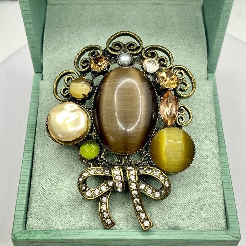 Vintage Czech Brooch Czech Filigree Brooch CZECH Crystal Etsy UK