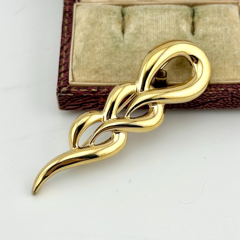 Vintage Gold Abstract Statement Brooch, 1980s Designer Beatrix Jewelry ...