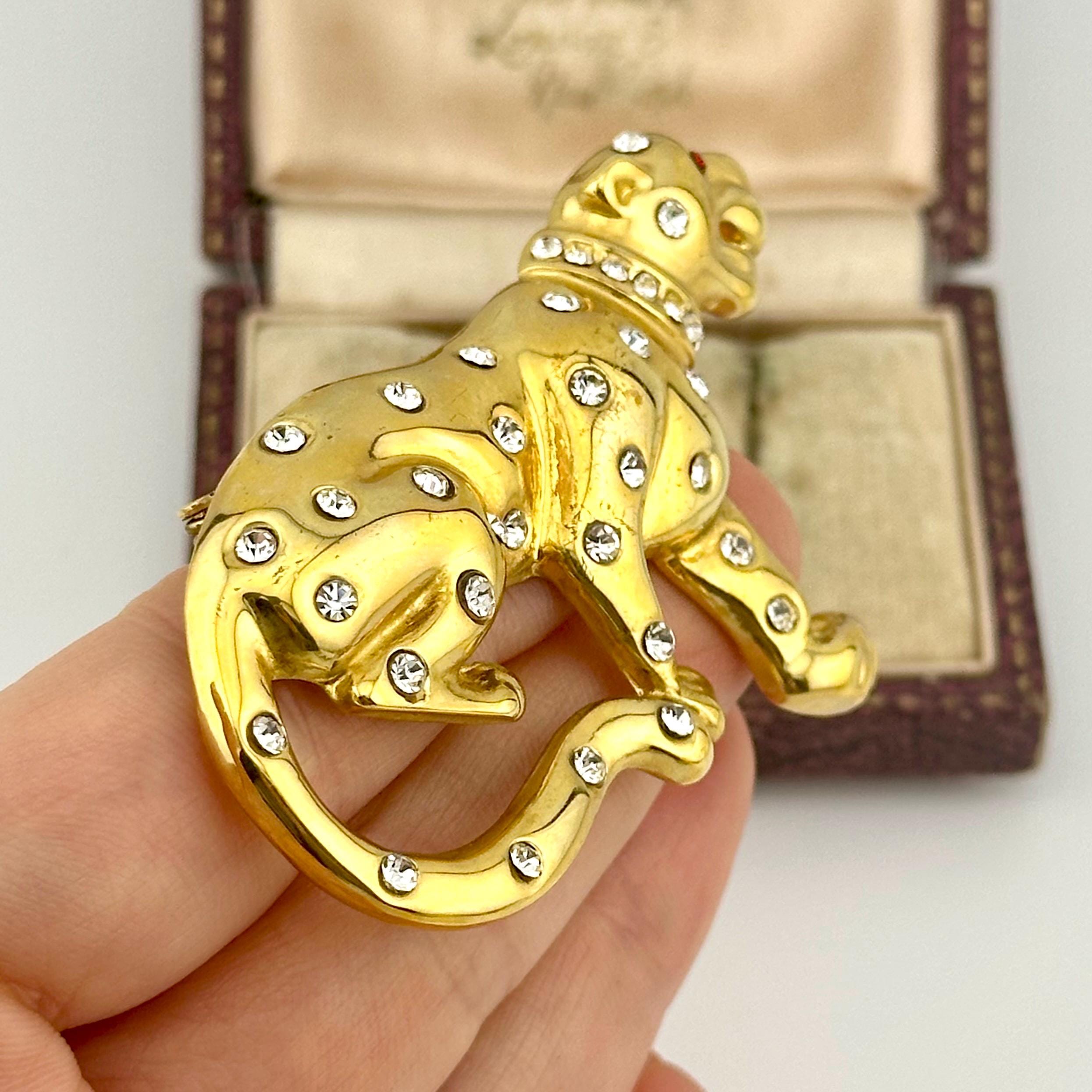 Elegant Gold Leopard Brooch Leopard Brooch By Asch/Grossbardt main image 4