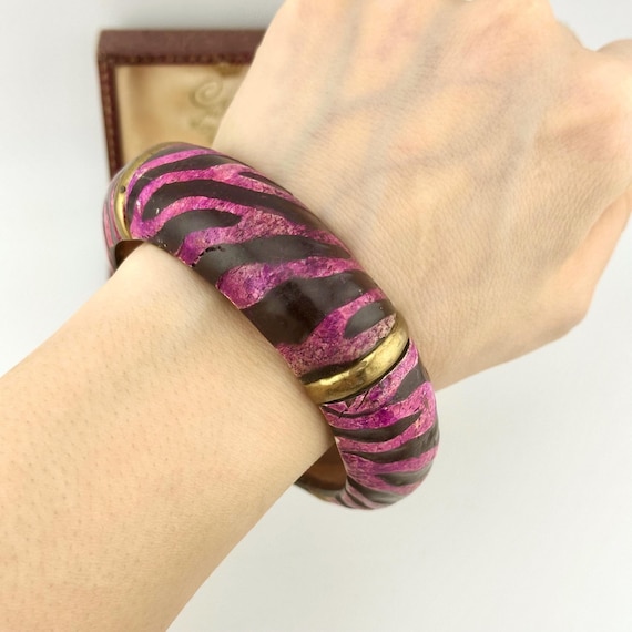 Chunky Tortoiseshell Leopard Print Bracelet - Geometric Wide Bangle Statement Jewelry For Women, Holiday & Party