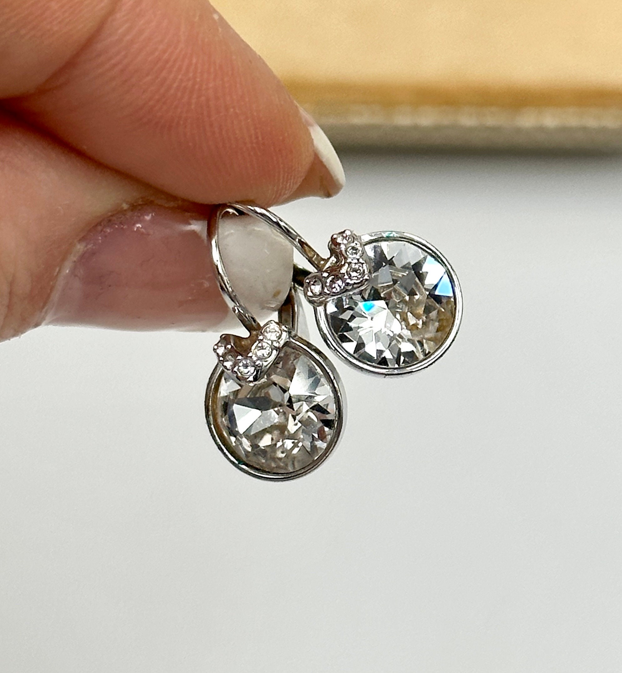 Swarovski Bella V Drop Earrings White Gold Plated Crystal Post Earrings Designer Statement Earrings Women s Jewellery Collectable Gift Etsy UK