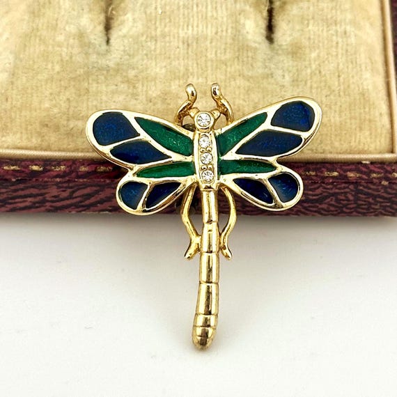 Broche Libellule Strass Vintage - Cristal, Alliage, Cadeau Femme
