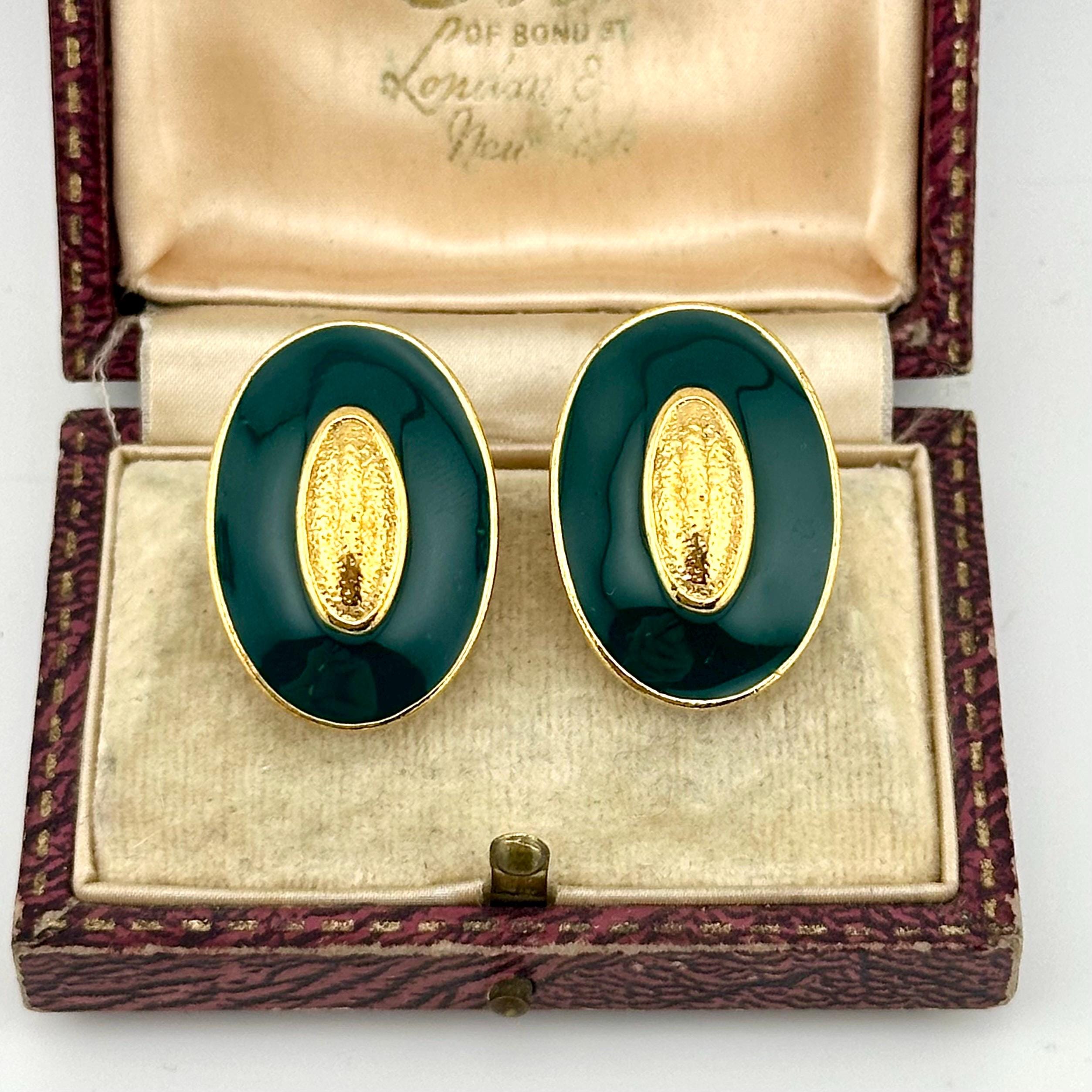 Ensemble Bijoux Napier - Collier Et Boucles D'oreilles Assortis Vert Et Argent - Occasion