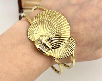 MILOR ブロンズバングル、ヴィンテージ イタリア製金メッキ 