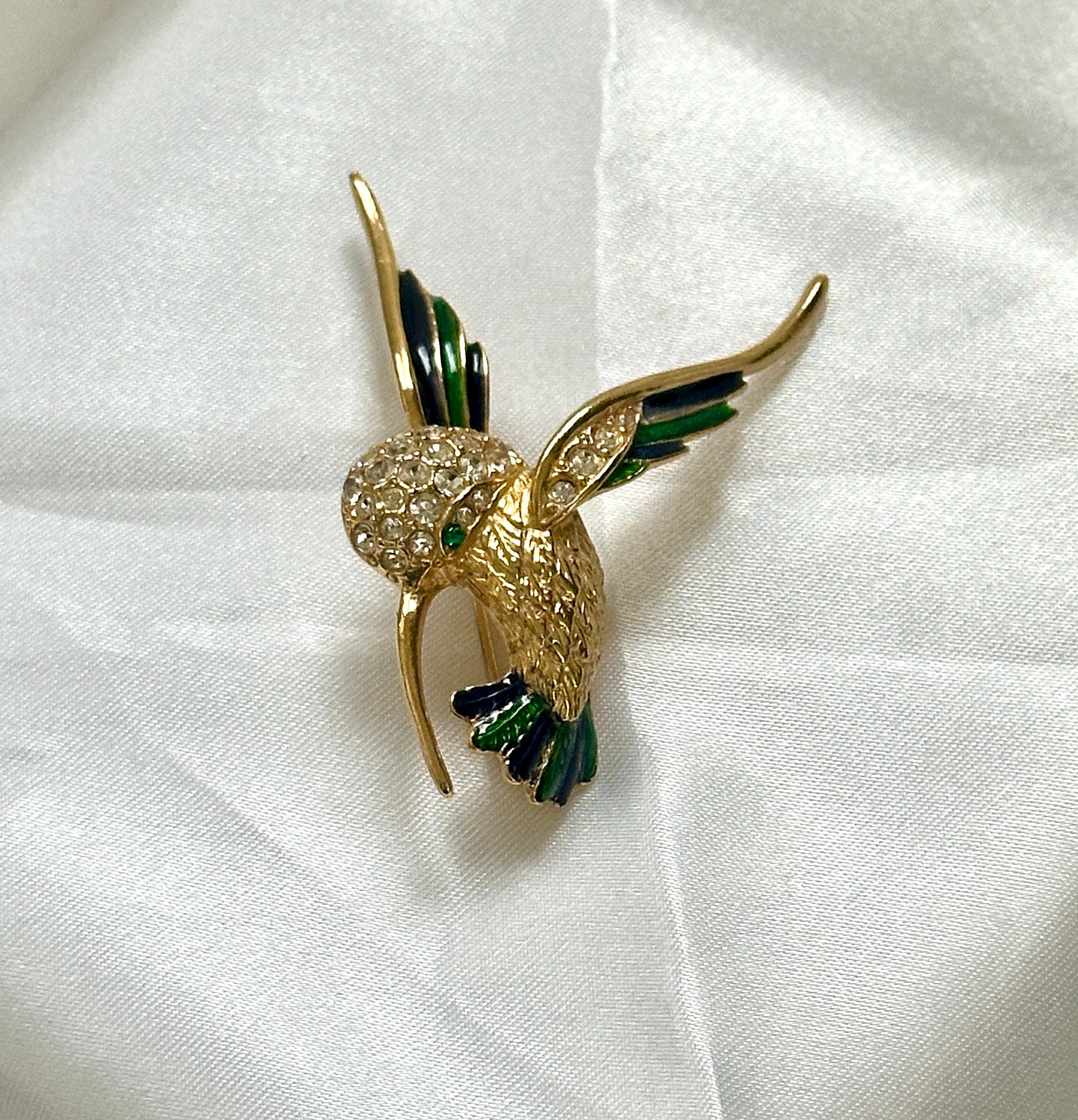 Vintage Hummingbird Brooch, Vintage 1980s Brooch, Animal Pin Brooch ...