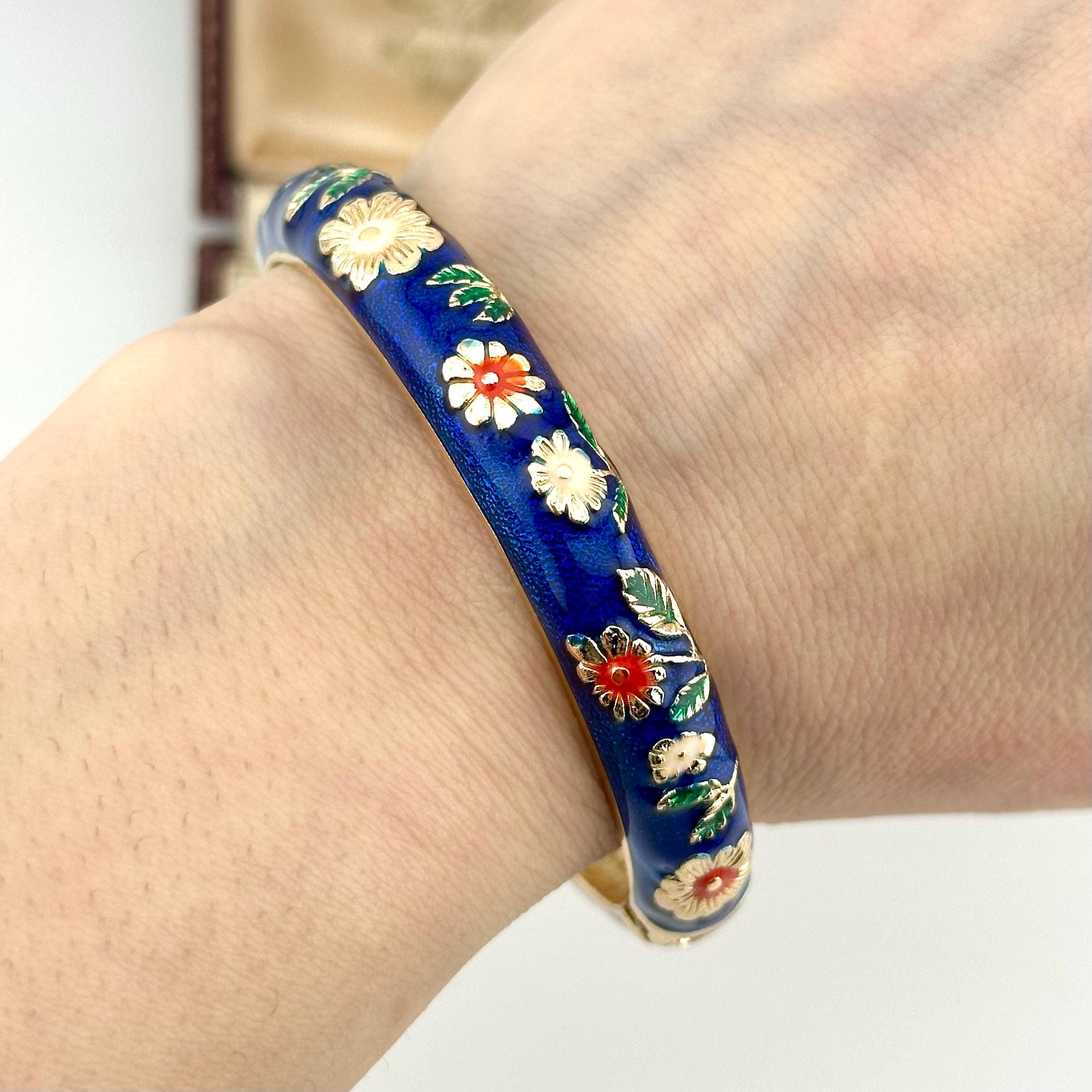 ヴィンテージ クロワゾネ ロイヤルブルー エナメル バングル
