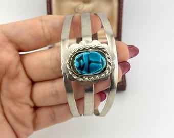 ヴィンテージ エジプト リバイバル スカラベ ステートメント カフ