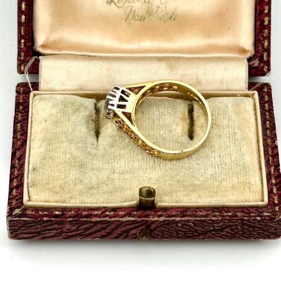 Vintage 9ct Solid Gold Diamond & Ruby Ring, Art D… - image 11