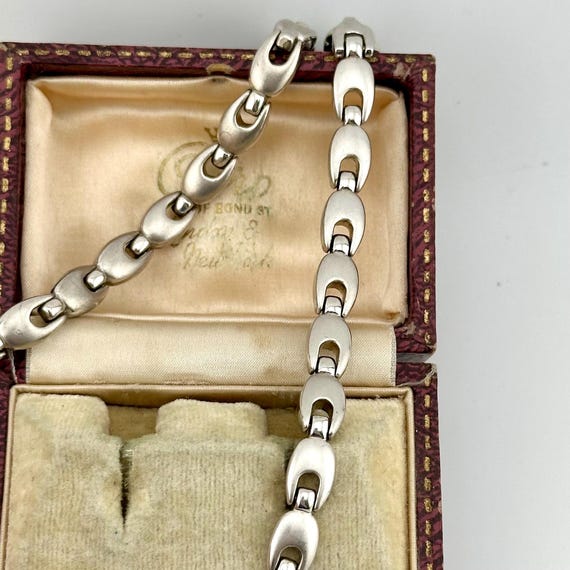 Vintage 1970s Horse Bit Necklace & Bracelet Set, Sterling Silver