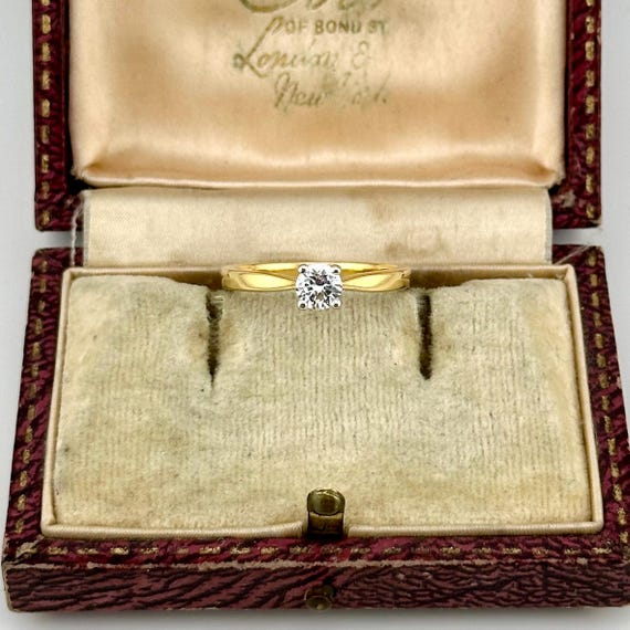 Solid 18ct Gold Solitaire Engagement Ring, Vintag… - image 8
