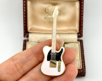 Vintage Gibson-gitaarbroche uit de jaren 90, Rock Roll Collectible Pin, Heavy Metal-muzieksieraden