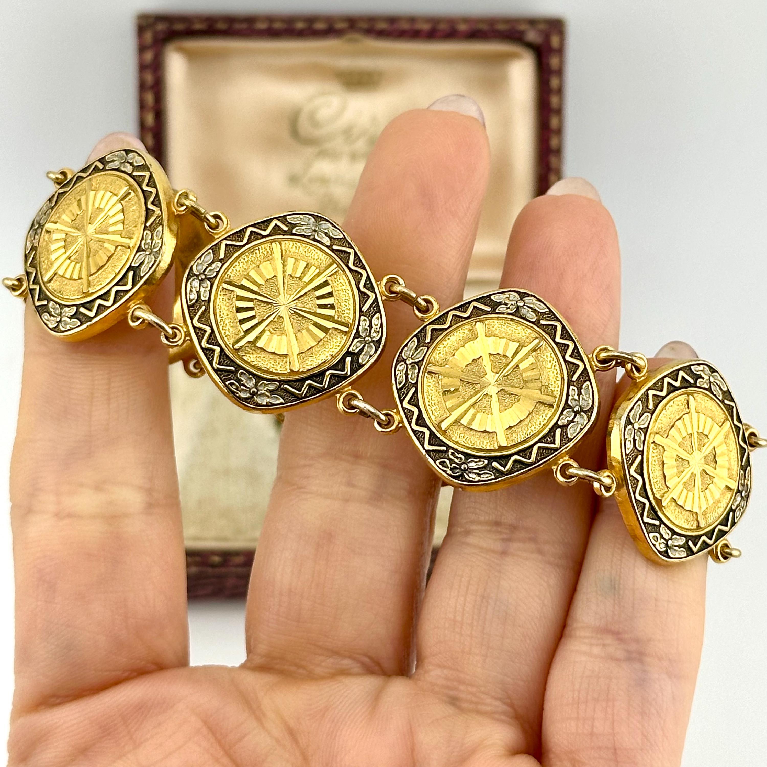 Bracelet Vintage Plaque Or 12g - Longueur 17.5 Cm - Neuf Vieux Stock (années 70)