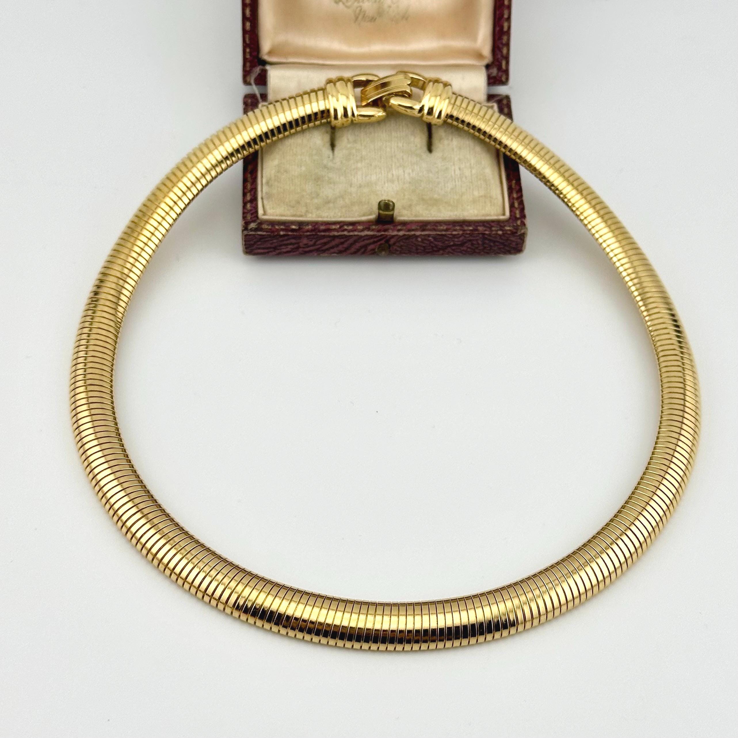 ヴィンテージ VINTAGE チューブ スネーク チェーン ネックレス ヴィンテージ モネ ゴールド チューブラー スネークチェーン