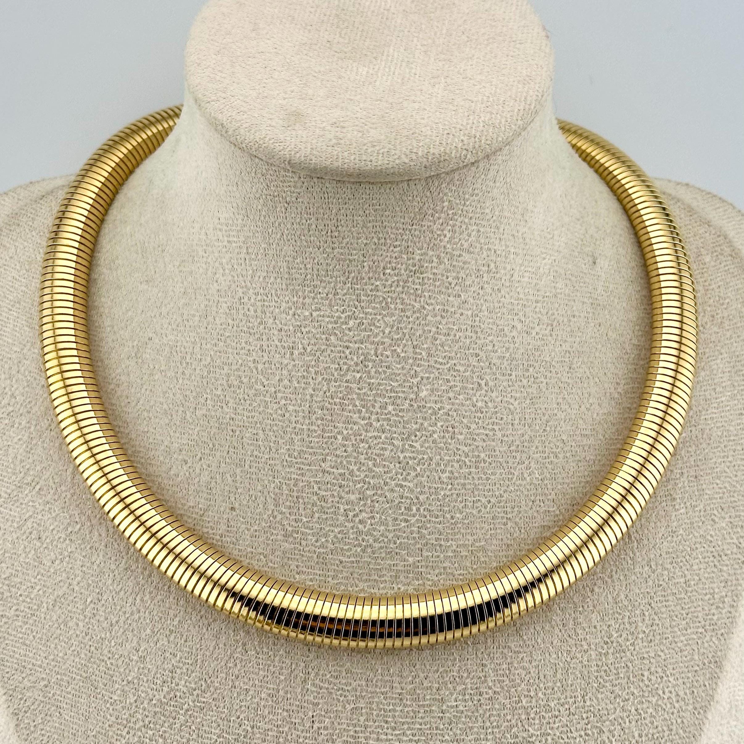 ヴィンテージ モネ ゴールド チューブラー スネークチェーン