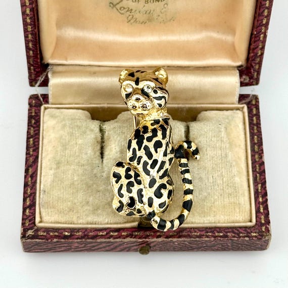 Broche Vintage Léopard Doré - Ancien Stock Neuf Sans Emballage - Bijou Animalier