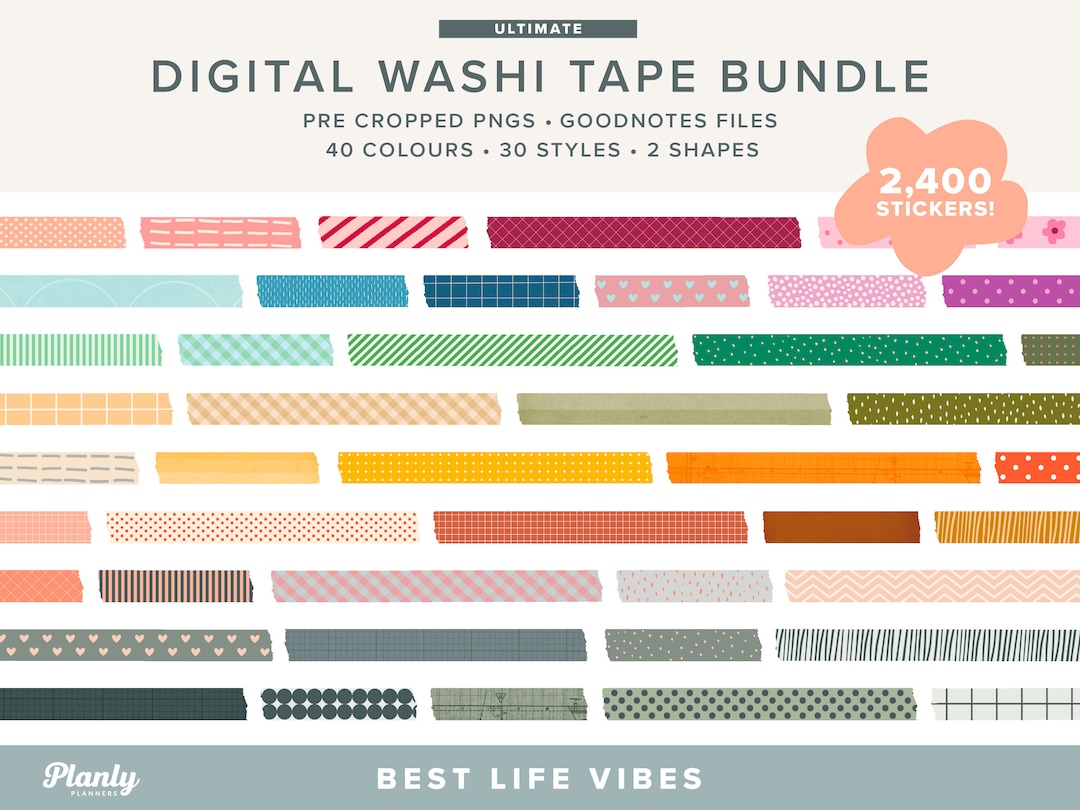 Digital Planner Washi Tape Stickers Bundle | Ultimate Pack | Goodnotes ...
