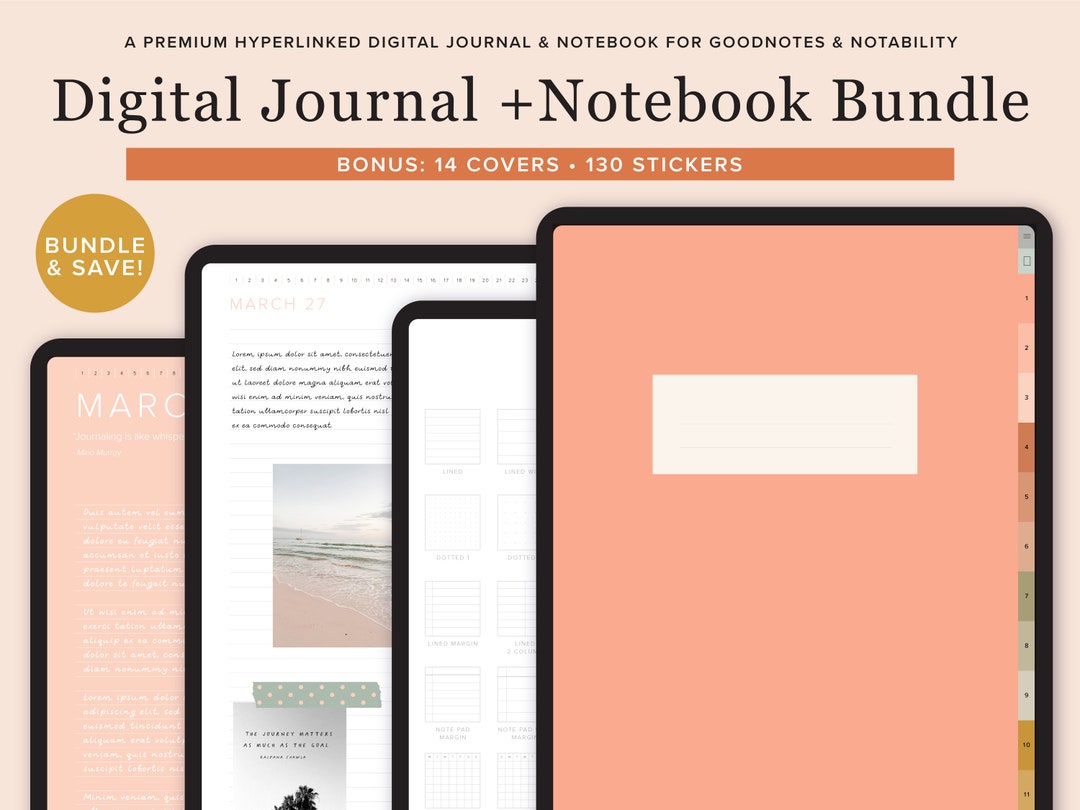 Goodnotes Journal and Notebook Bundle Digital Journal Etsy