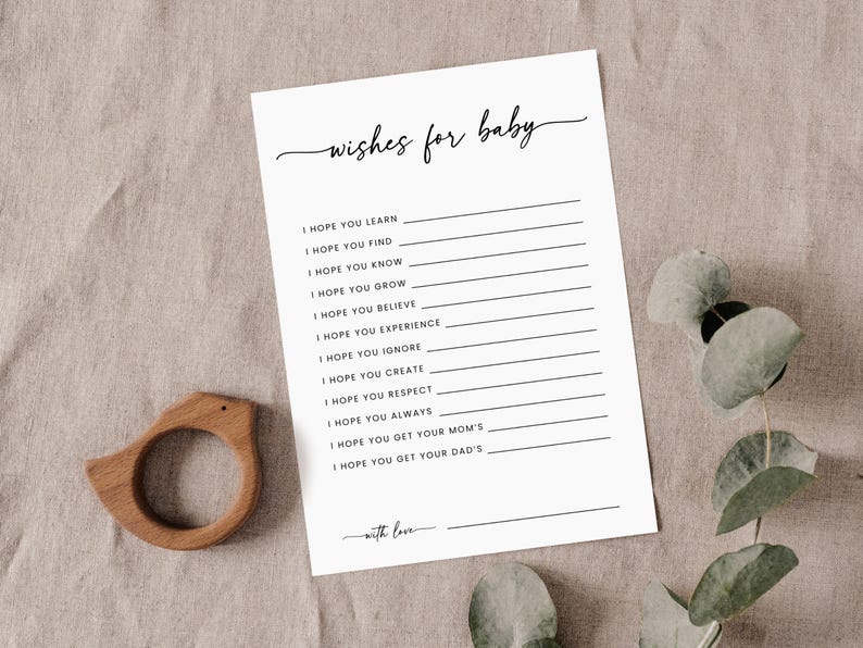 Wishes for Baby Template, Wishes for Baby Game Printable, Well Wishes ...