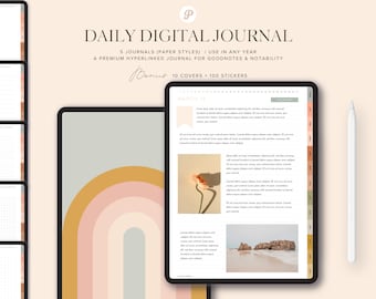 Digital Daily Reflection Journal | Mindfulness | GoodNotes Gratitude Tracker | Self-Care Diary | iPad Template | Digital Journal  | Wellness