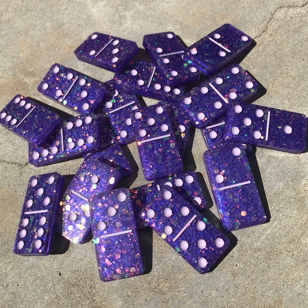 Purple Glitter Dominoes