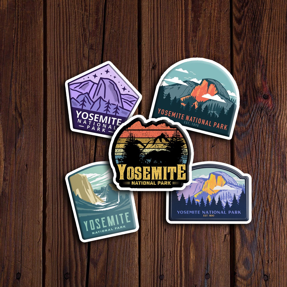 Yosemite National Park Travel Stickers 5 Pack Yosemite Etsy