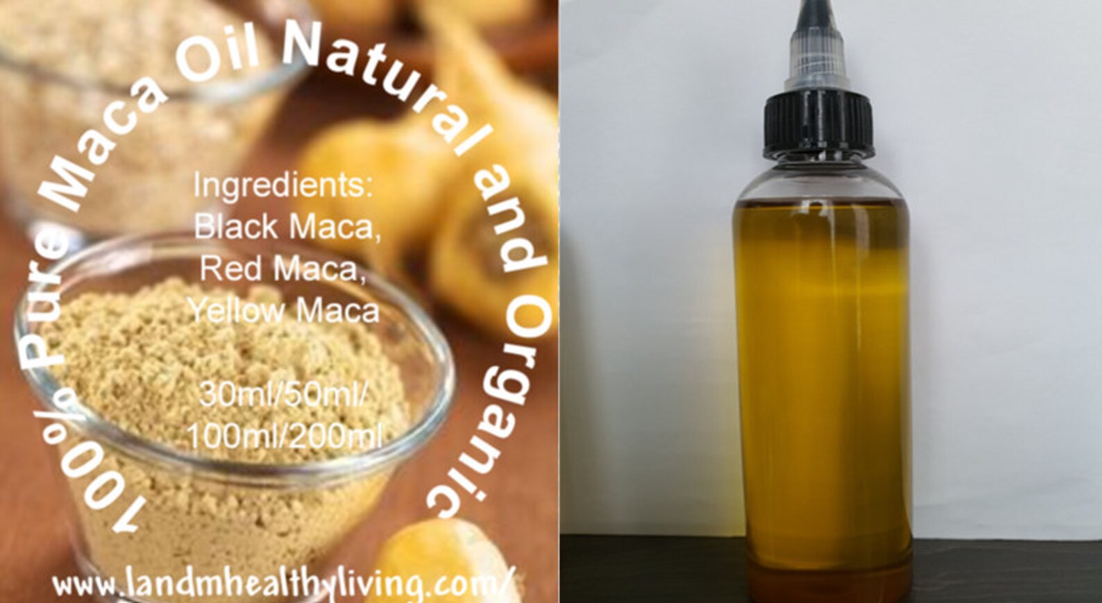 Ultimate Maca Oil Natural and Organic Made With Black Maca, Red Maca