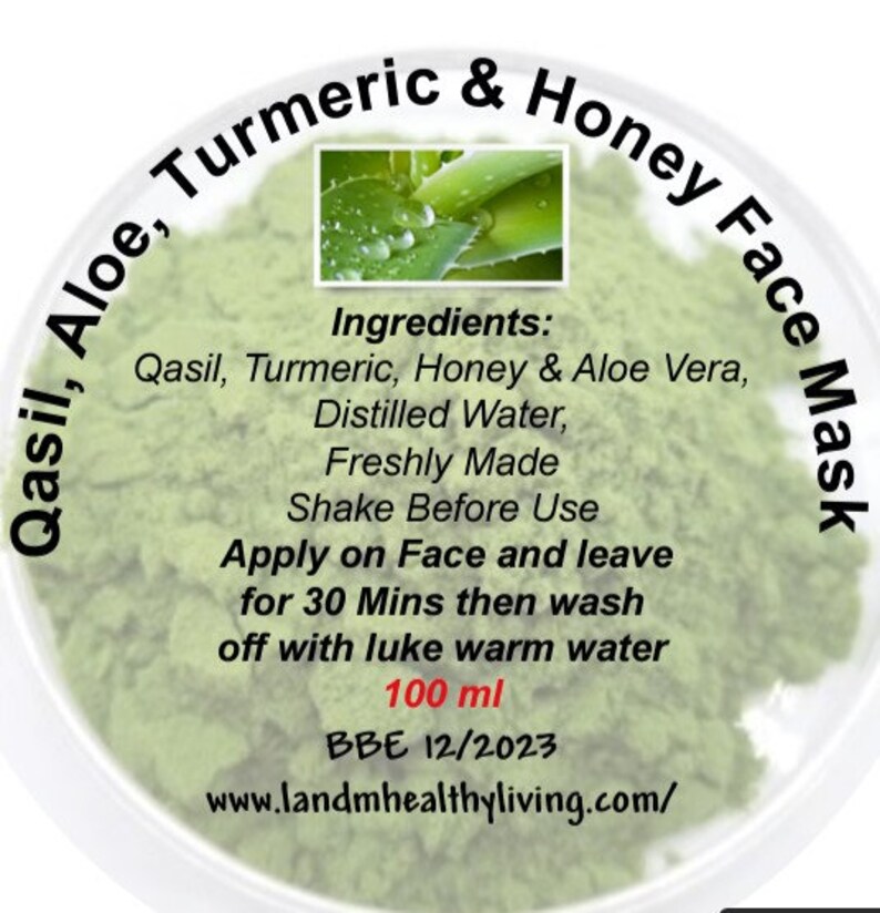 Qasil, Turmeric, Seamoss, Aloe Vera & Honey Face Mask Natural 100