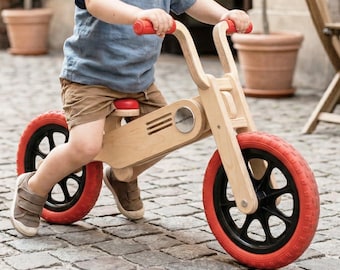 Bullberry Wooden Balance Bicycle, First Bike for Toddlers, Gift For Kids