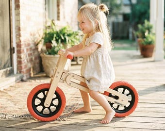 Natural Wooden Balance Bike for Toddlers | Keepsake First Ride Toy