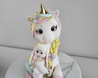 Einhorn - Figuren aus Fondant Taufe Geburtstag  Caketopper