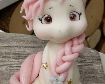 Einhorn mit Regenbogen Set Figuren aus Fondant  Tortendekoration  Unicorn Caketopper Taufe  Geburtstag