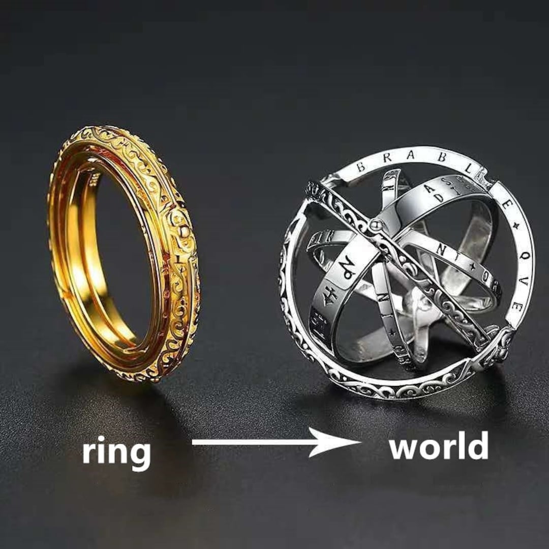 Astronomical Ring, Spinner Ring, Zodiac Sign Ring, Celestial Ring, Sun Ring, Ball Ring