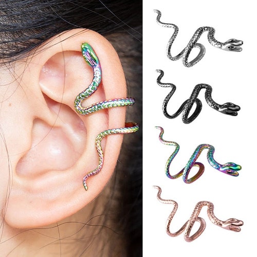 Dragon Ear Cuff Serpent Earrings Snake Ear Cuff Fake Helix Etsy